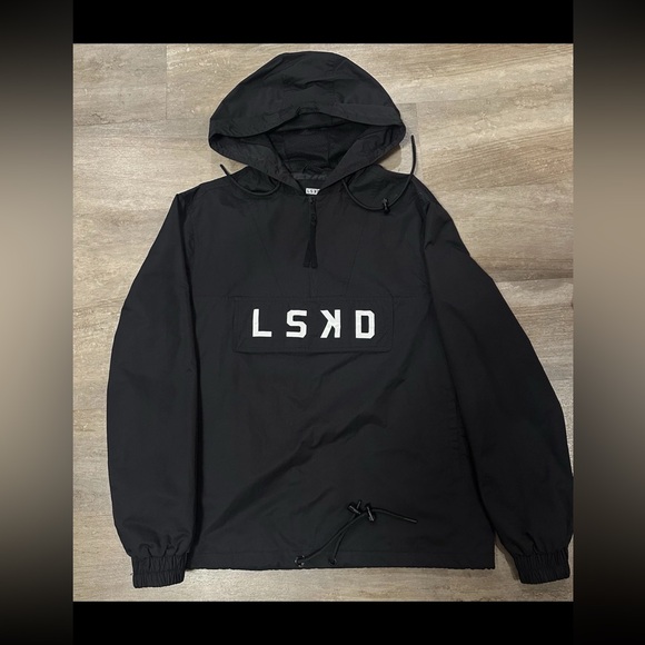 LSKD Unisex Rain Windbreaker 1/4 Zip Jacket Black Size Small - Picture 1 of 5